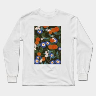 mandarines, fresh fruits pattern Long Sleeve T-Shirt